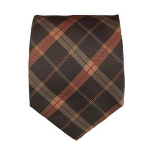 PROCHOWNICK Brown Plaids & Checks Silk Tie ITALY 58"/ 3.7" EC